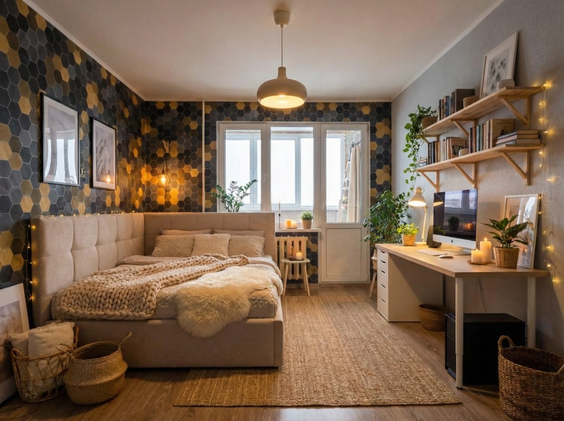 Дизайн интерьера в стиле Хюгге — Спальня от нейросети RoomGPT