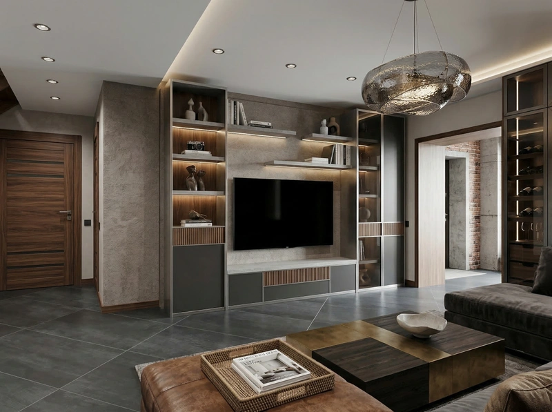 Дизайн гостиной в стиле Лофт — фото интерьера от нейросети RoomGPT