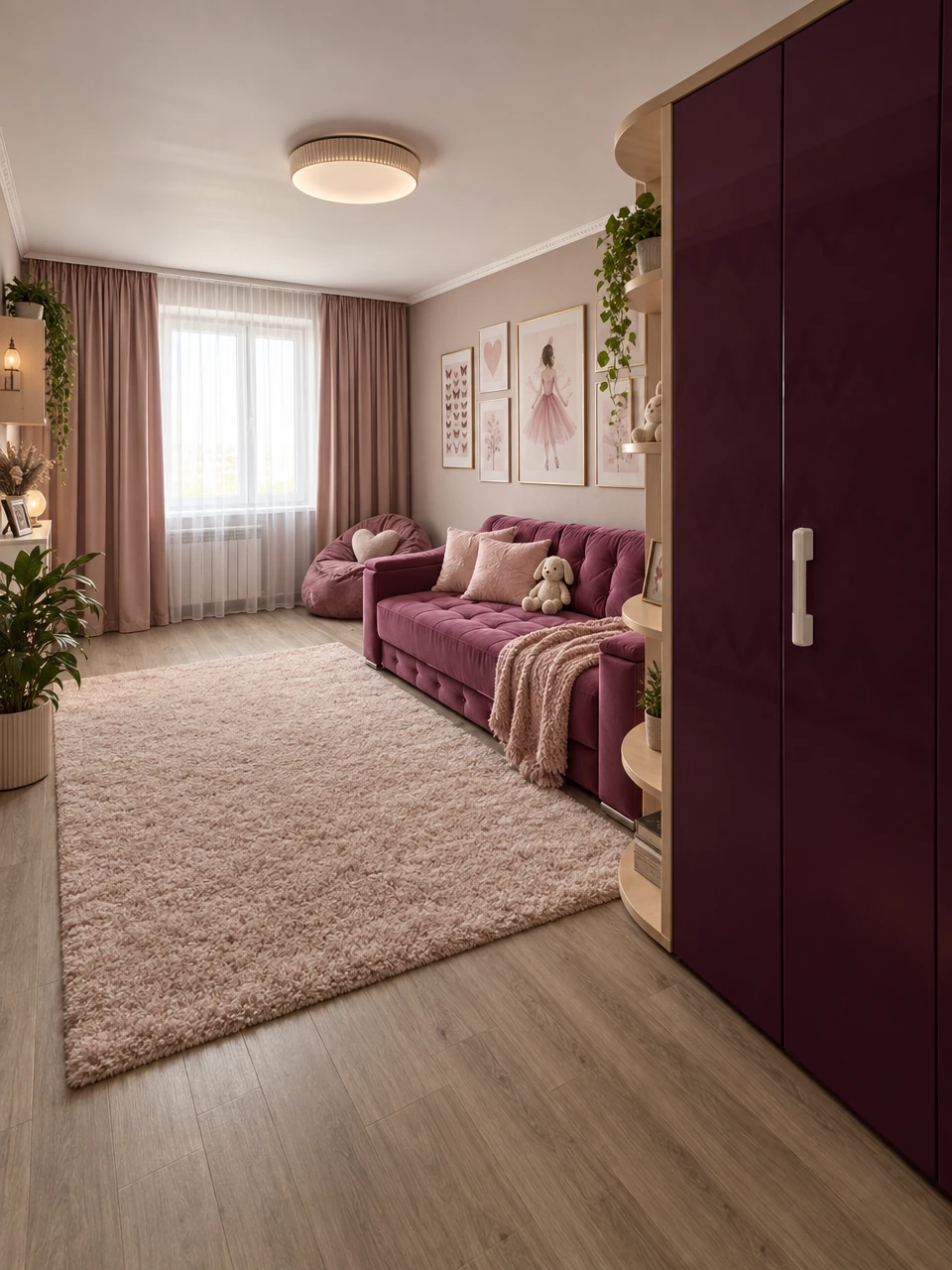 Дизайн детской в стиле Контемпорари — фото интерьера от нейросети RoomGPT