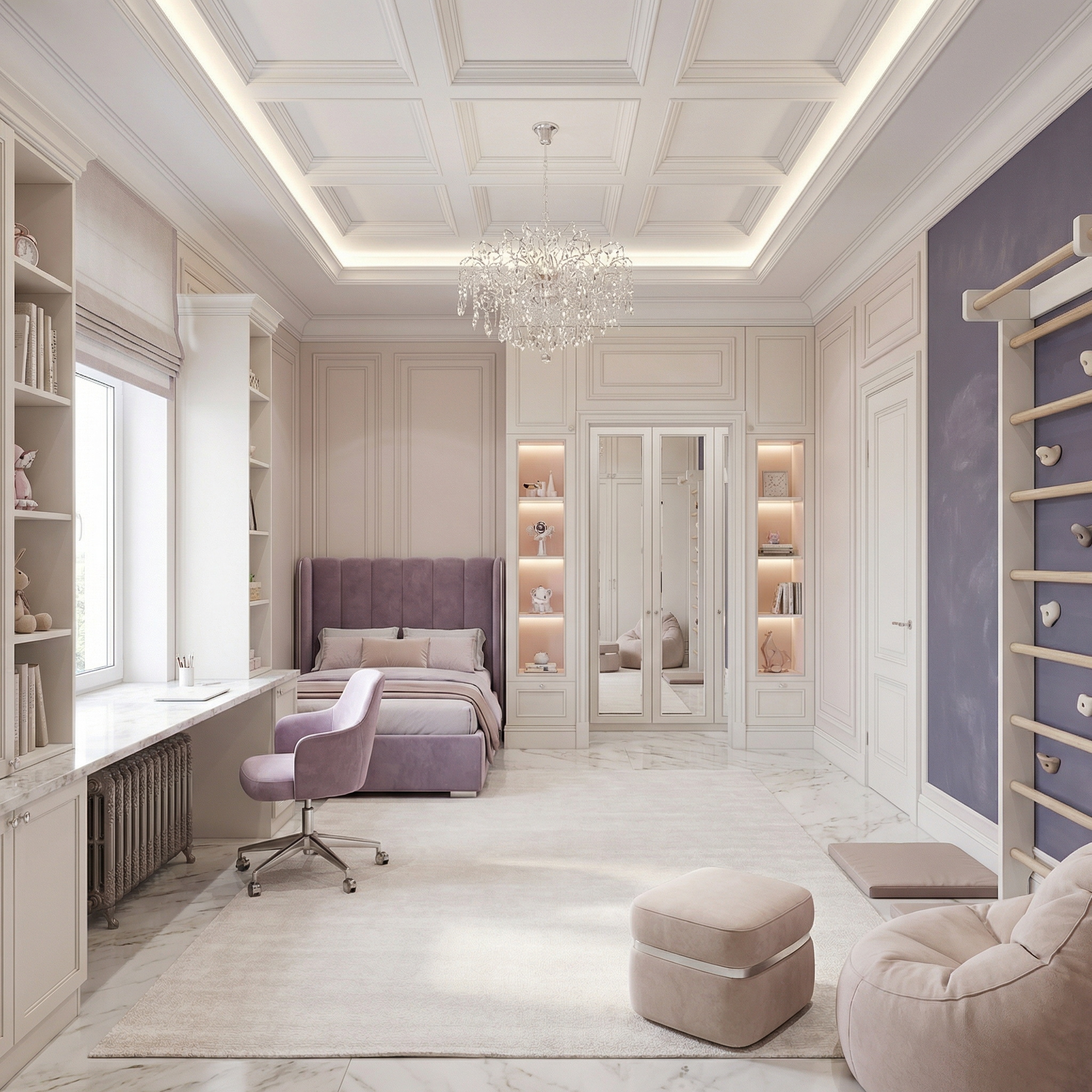 Дизайн детской в стиле Классика — фото интерьера от нейросети RoomGPT