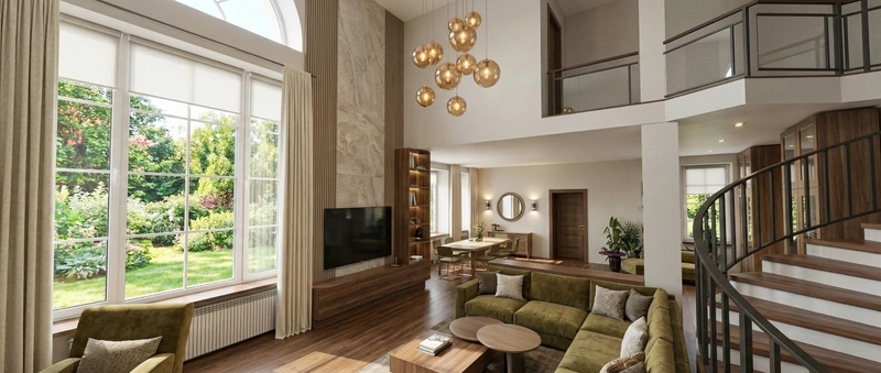 Дизайн гостиной в стиле Контемпорари — фото интерьера от нейросети RoomGPT