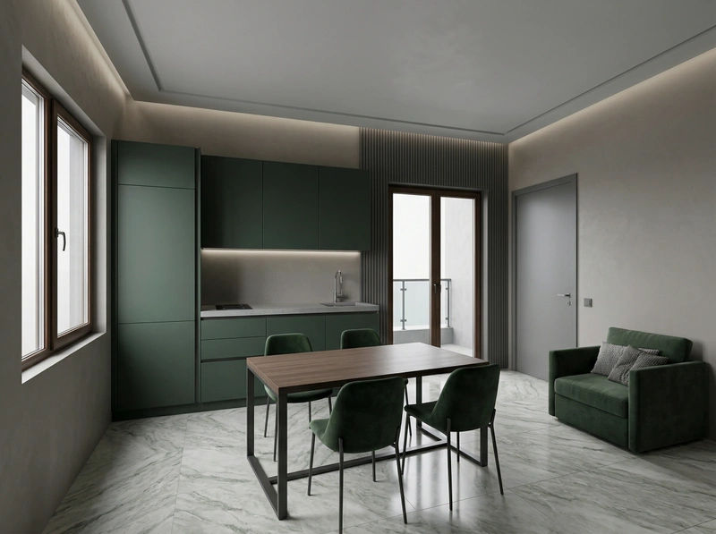 Дизайн кухни в стиле Минимализм — фото интерьера от нейросети RoomGPT