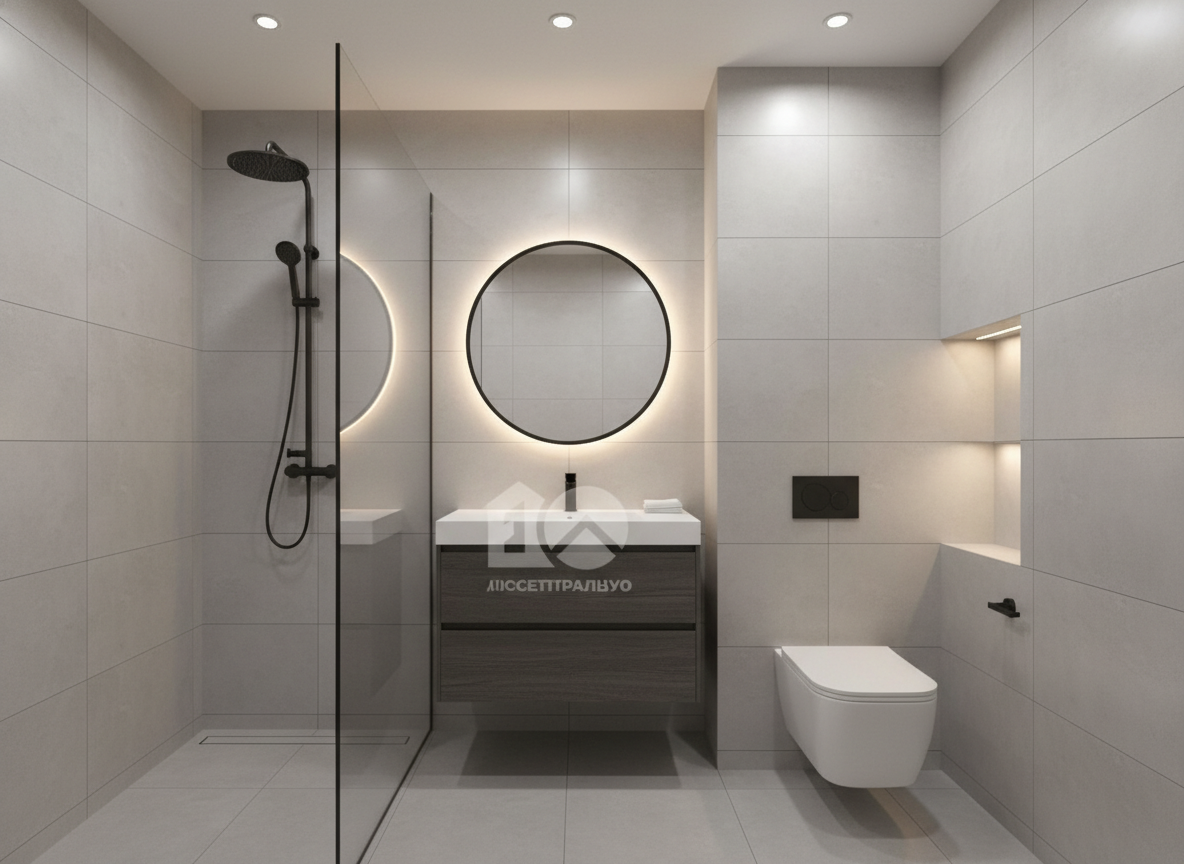 Дизайн ванной в стиле Минимализм — фото интерьера от нейросети RoomGPT