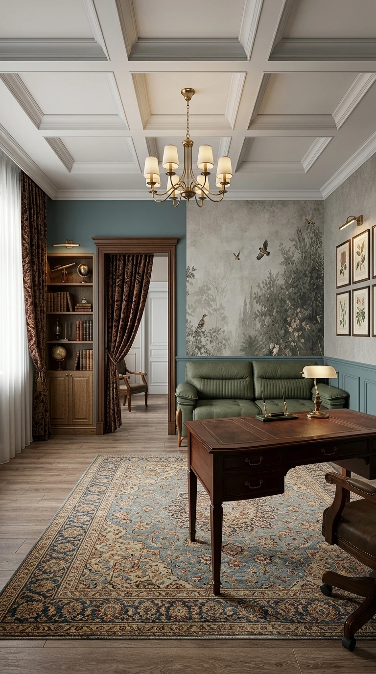 Дизайн кабинета в стиле Классика — фото интерьера от нейросети RoomGPT