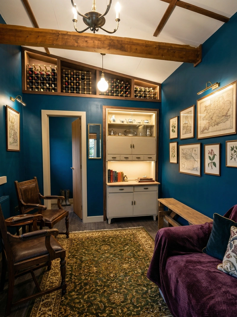 Дизайн гостиной в стиле Британский — фото интерьера от нейросети RoomGPT