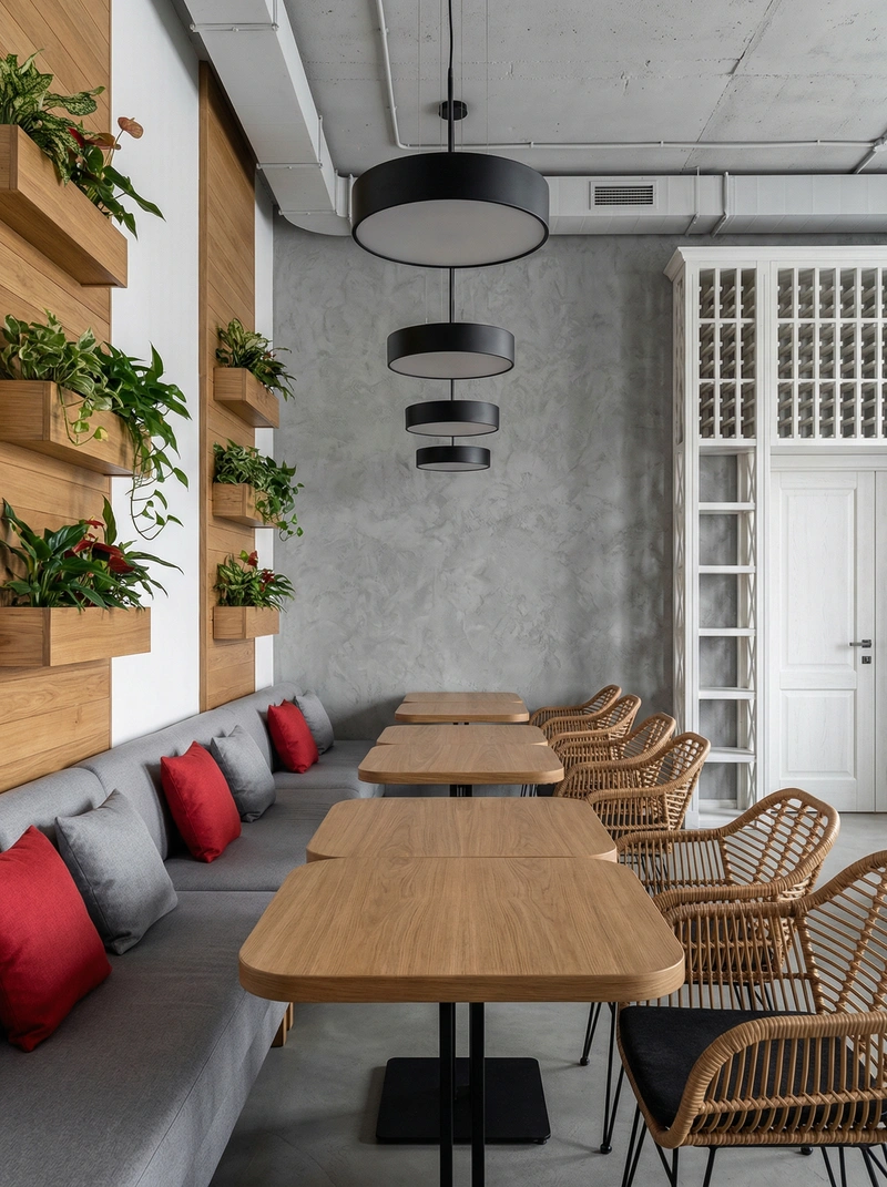 Дизайн интерьера в стиле Контемпорари — Гостиная от нейросети RoomGPT