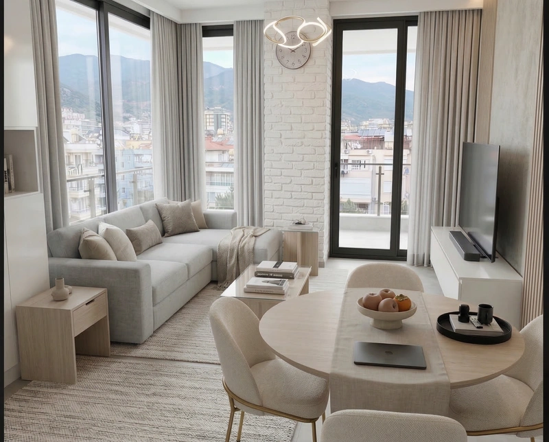 Дизайн интерьера в стиле Минимализм — Гостиная от нейросети RoomGPT