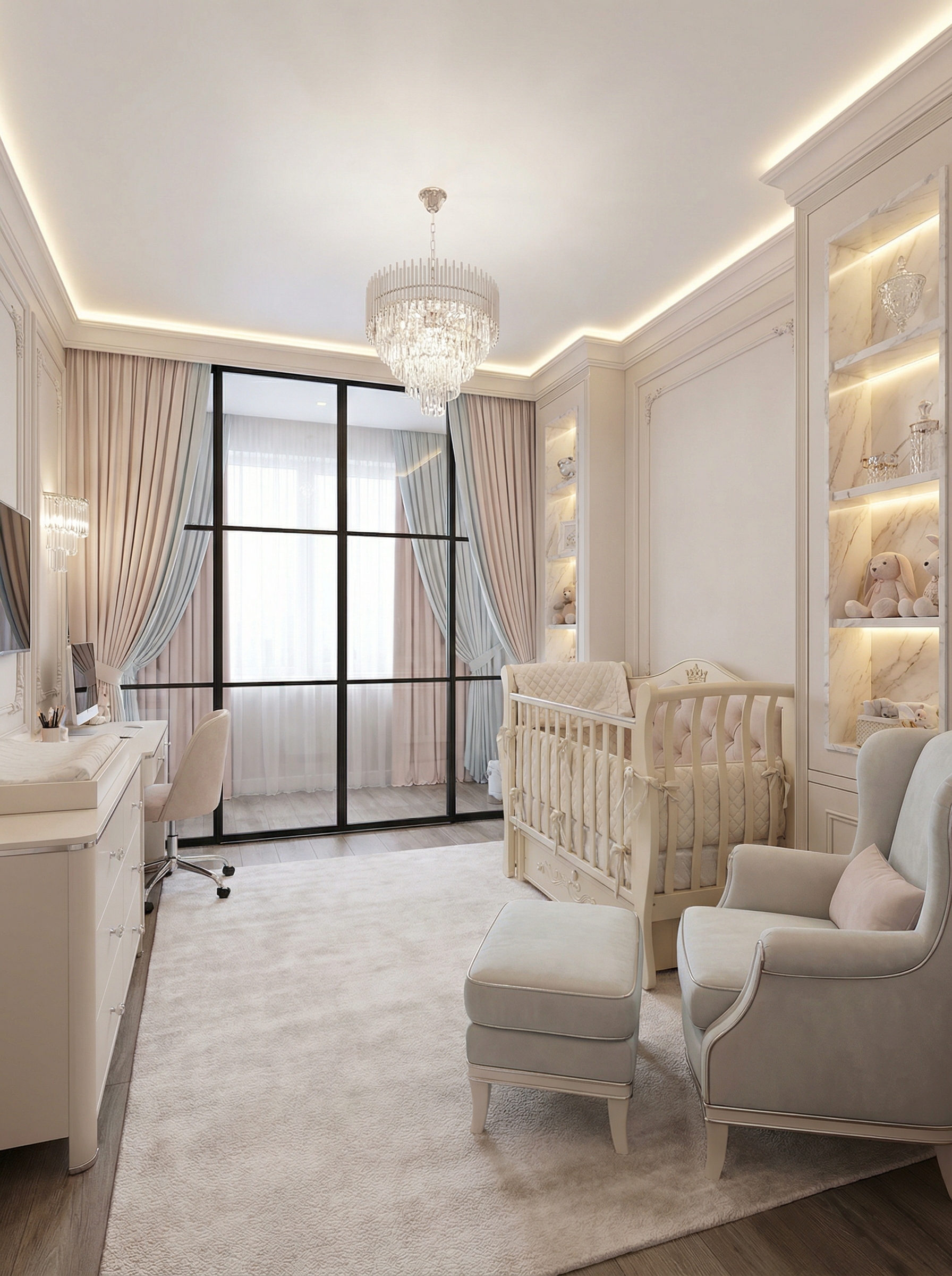 Дизайн детской в стиле Классика — фото интерьера от нейросети RoomGPT