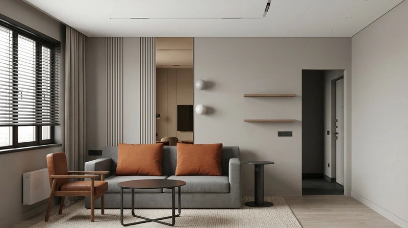 Дизайн интерьера в стиле Минимализм — Гостиная от нейросети RoomGPT