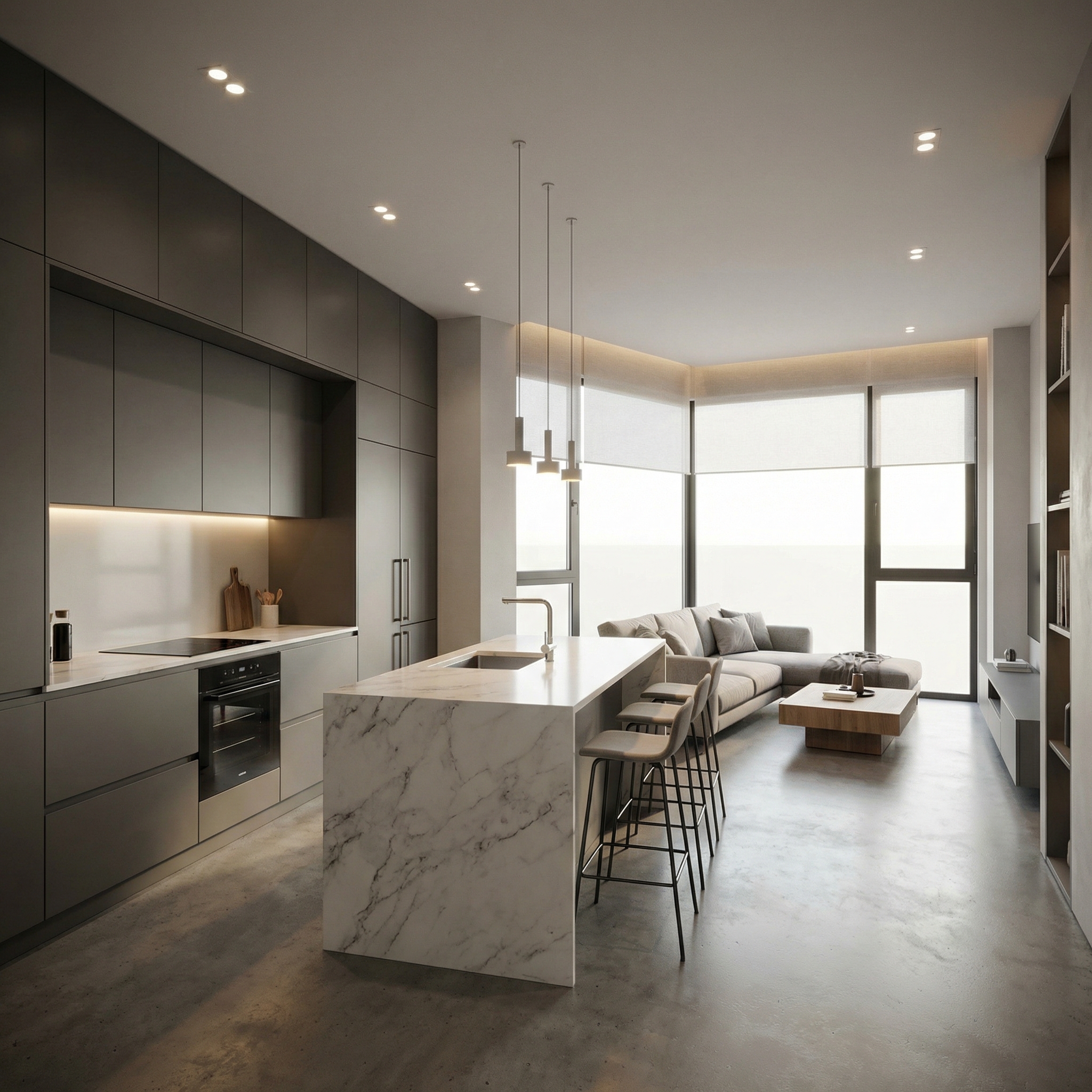 Дизайн кухни в стиле Минимализм — фото интерьера от нейросети RoomGPT