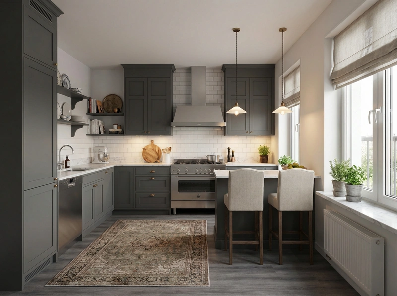 Дизайн интерьера в стиле Классика — Кухня от нейросети RoomGPT