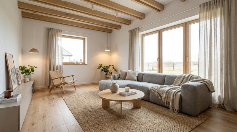 Дизайн интерьера в стиле Сканди — Гостиная от нейросети RoomGPT