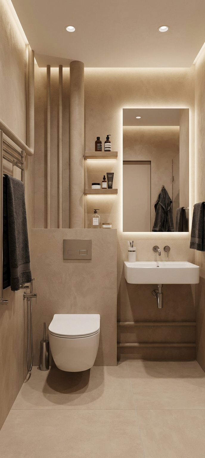 Дизайн ванной в стиле Минимализм — фото интерьера от нейросети RoomGPT