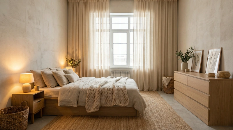 Дизайн интерьера в стиле Хюгге — Спальня от нейросети RoomGPT