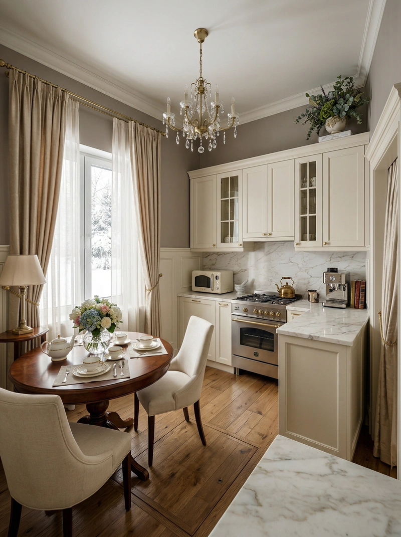 Дизайн интерьера в стиле Классика — Гостиная от нейросети RoomGPT