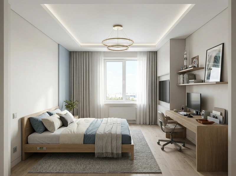 Дизайн интерьера в стиле Сканди — Спальня от нейросети RoomGPT