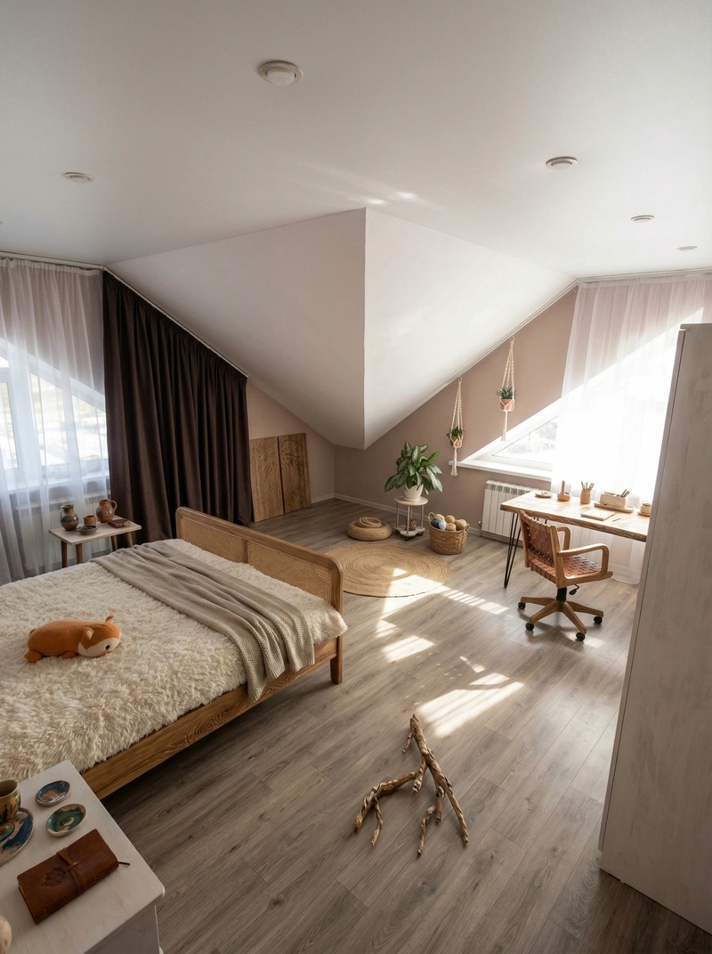 Дизайн спальни в стиле Без стиля — фото интерьера от нейросети RoomGPT