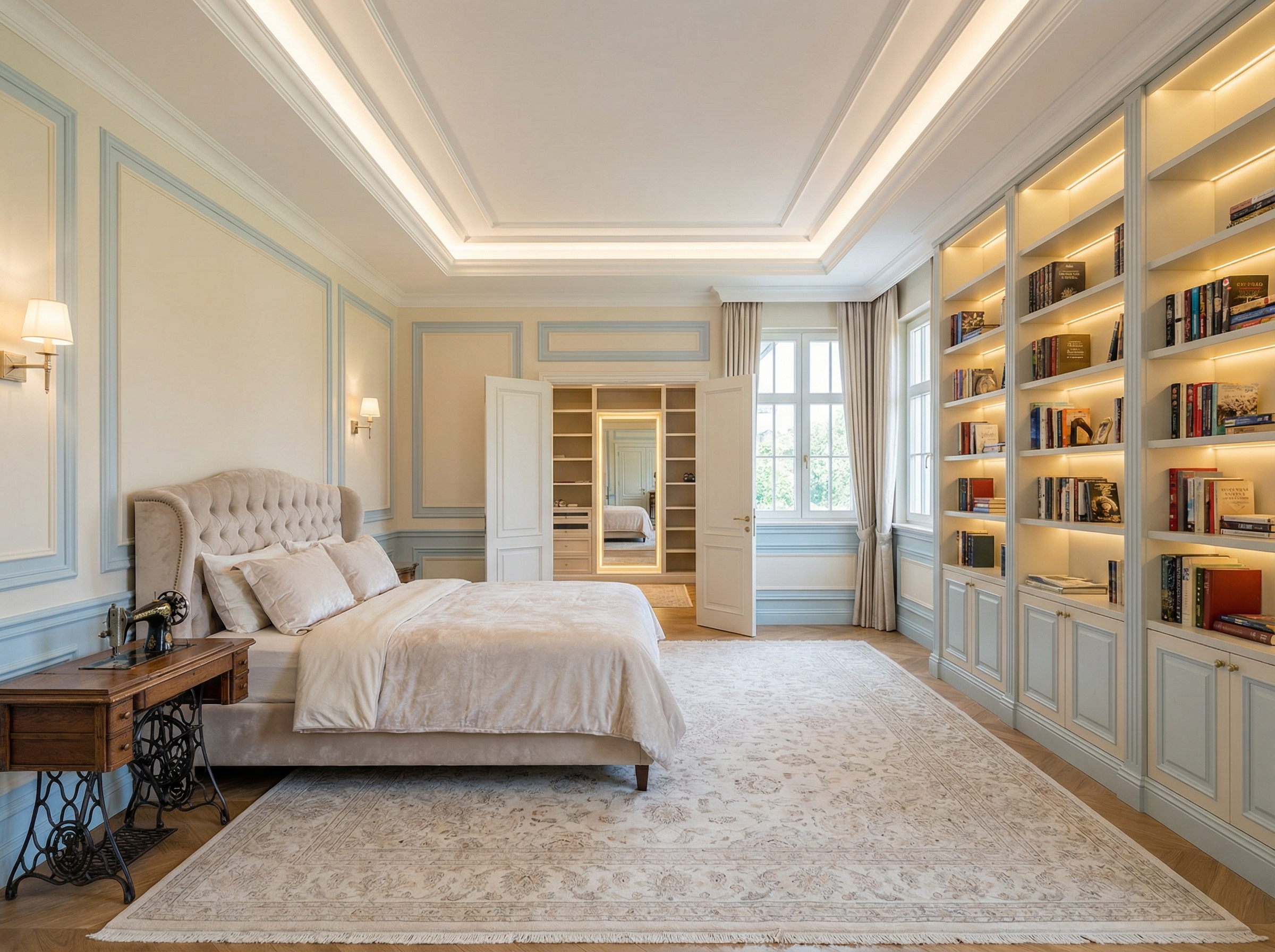 Дизайн спальни в стиле Классика — фото интерьера от нейросети RoomGPT