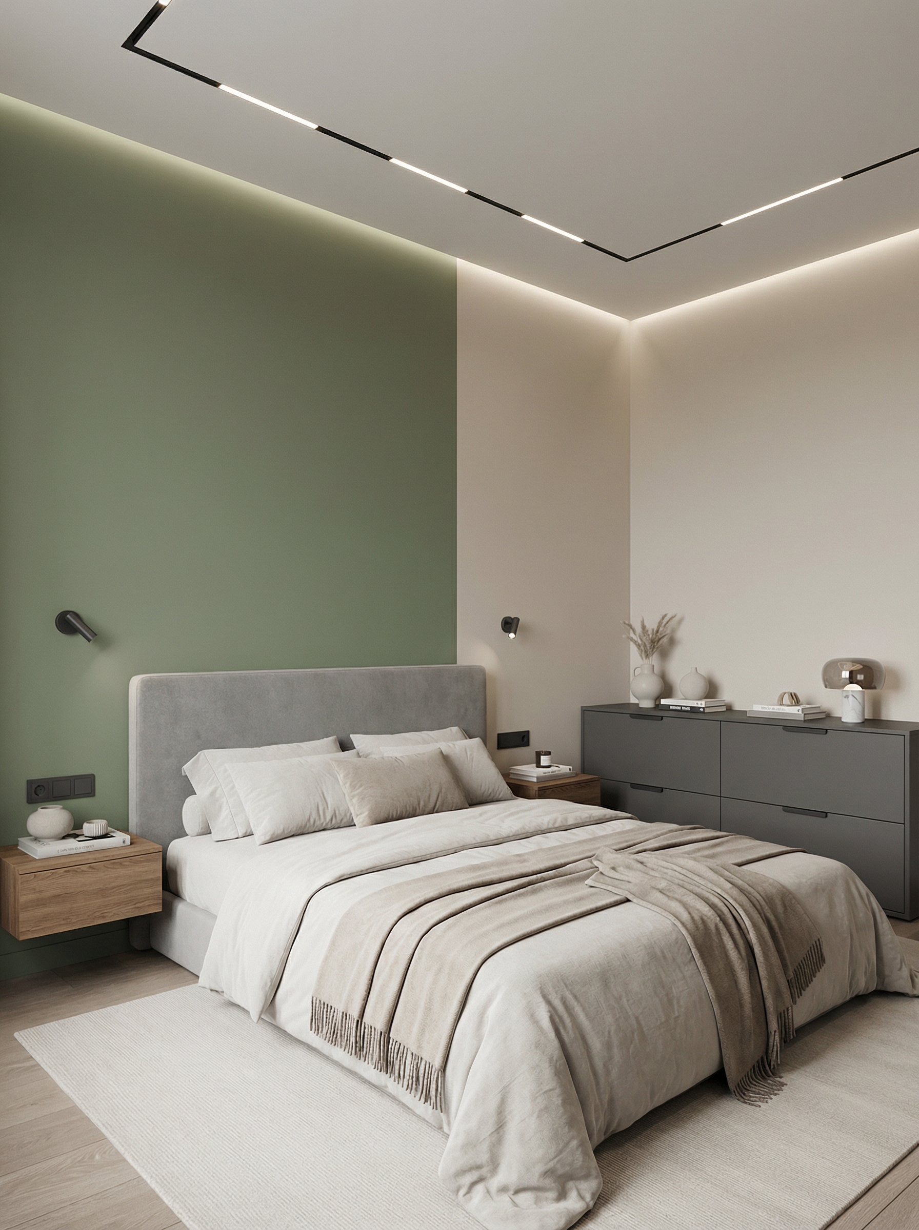 Дизайн спальни в стиле Минимализм — фото интерьера от нейросети RoomGPT