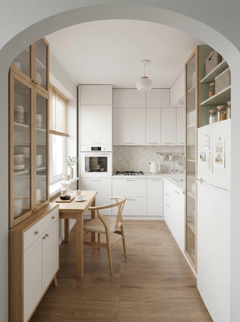 Дизайн интерьера в стиле Сканди — Кухня от нейросети RoomGPT