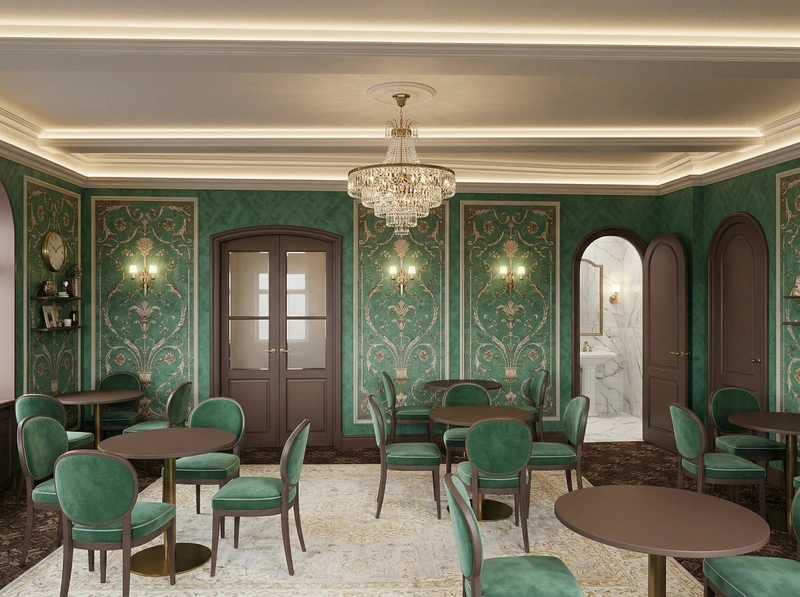 Дизайн гостиной в стиле Неоклассика — фото интерьера от нейросети RoomGPT