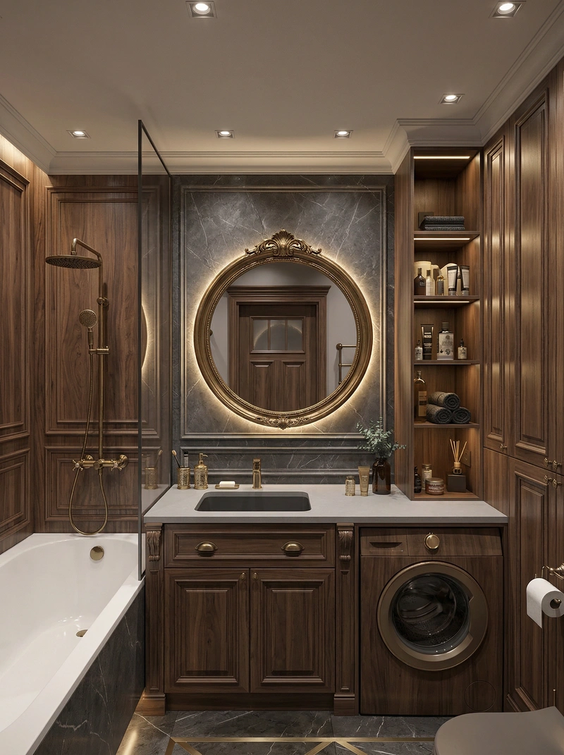 Дизайн интерьера в стиле Классика — Ванная от нейросети RoomGPT