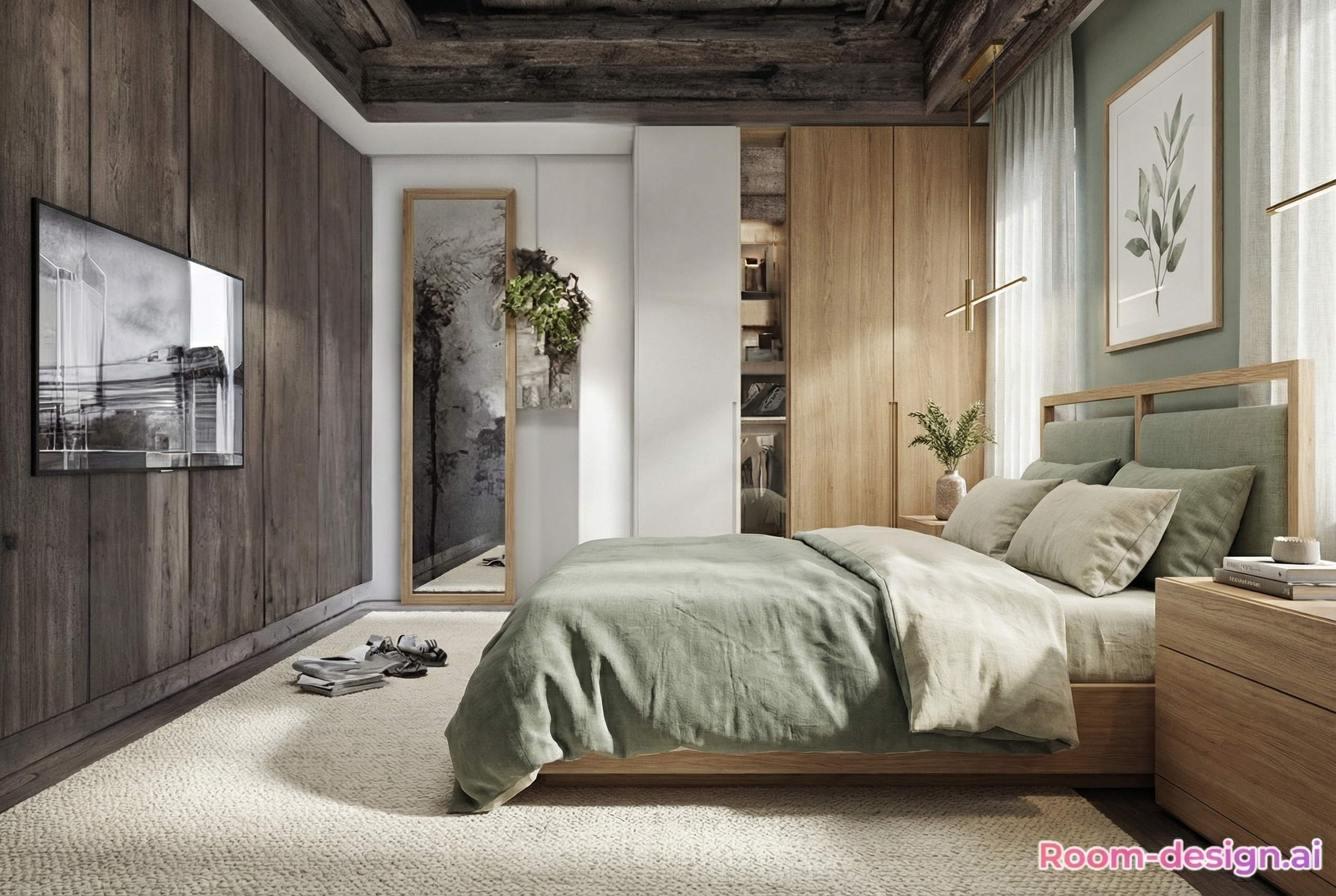 Дизайн спальни в стиле Минимализм — фото интерьера от нейросети RoomGPT