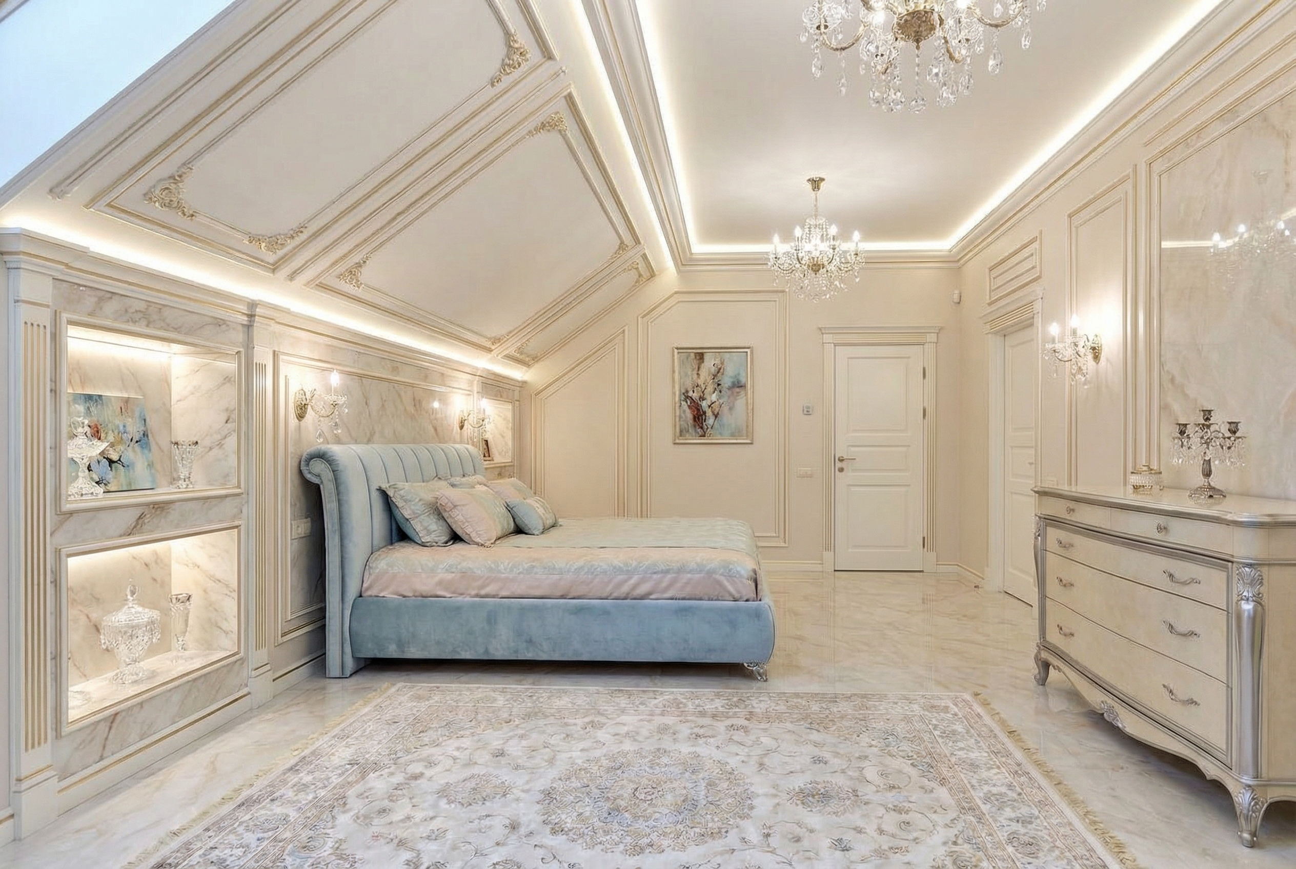 Дизайн спальни в стиле Классика — фото интерьера от нейросети RoomGPT