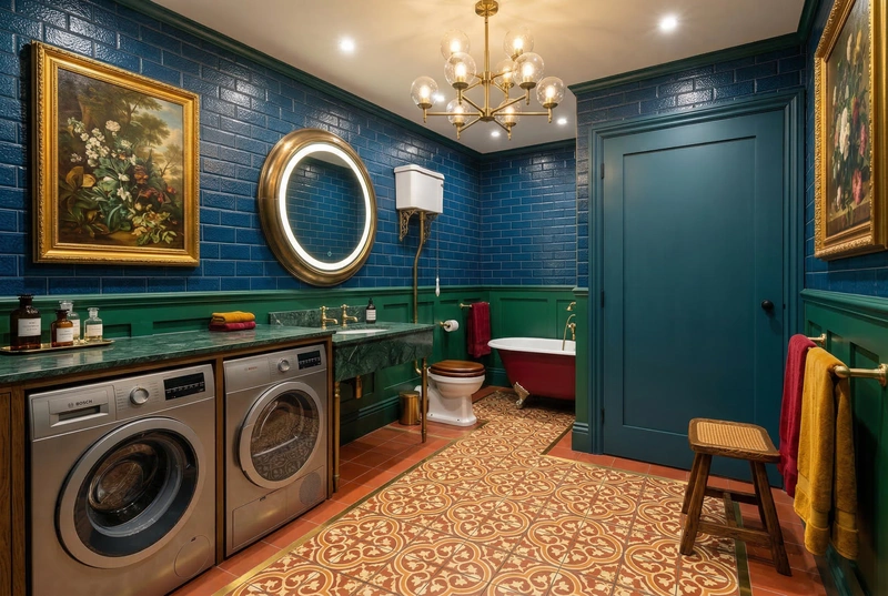 Дизайн ванной в стиле Британский — фото интерьера от нейросети RoomGPT