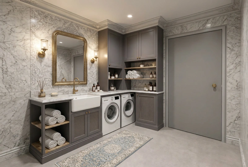 Дизайн ванной в стиле Классика — фото интерьера от нейросети RoomGPT