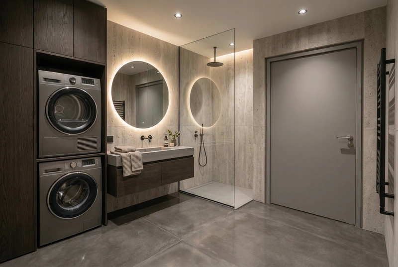 Дизайн ванной в стиле Контемпорари — фото интерьера от нейросети RoomGPT