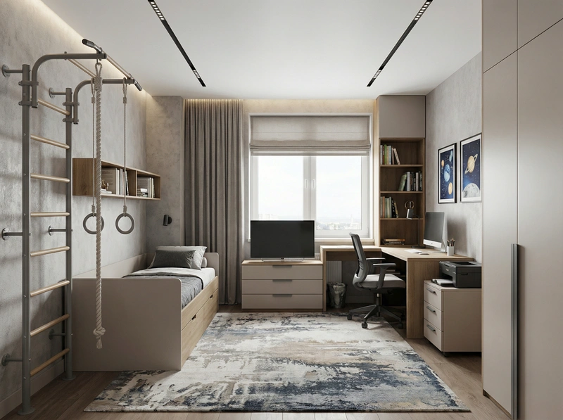 Дизайн интерьера в стиле Контемпорари — Детская от нейросети RoomGPT