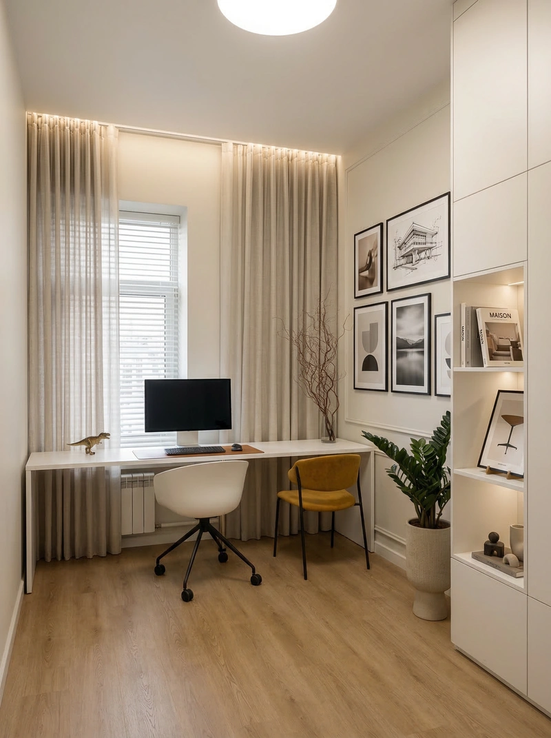 Дизайн интерьера в стиле Минимализм — Кабинет от нейросети RoomGPT