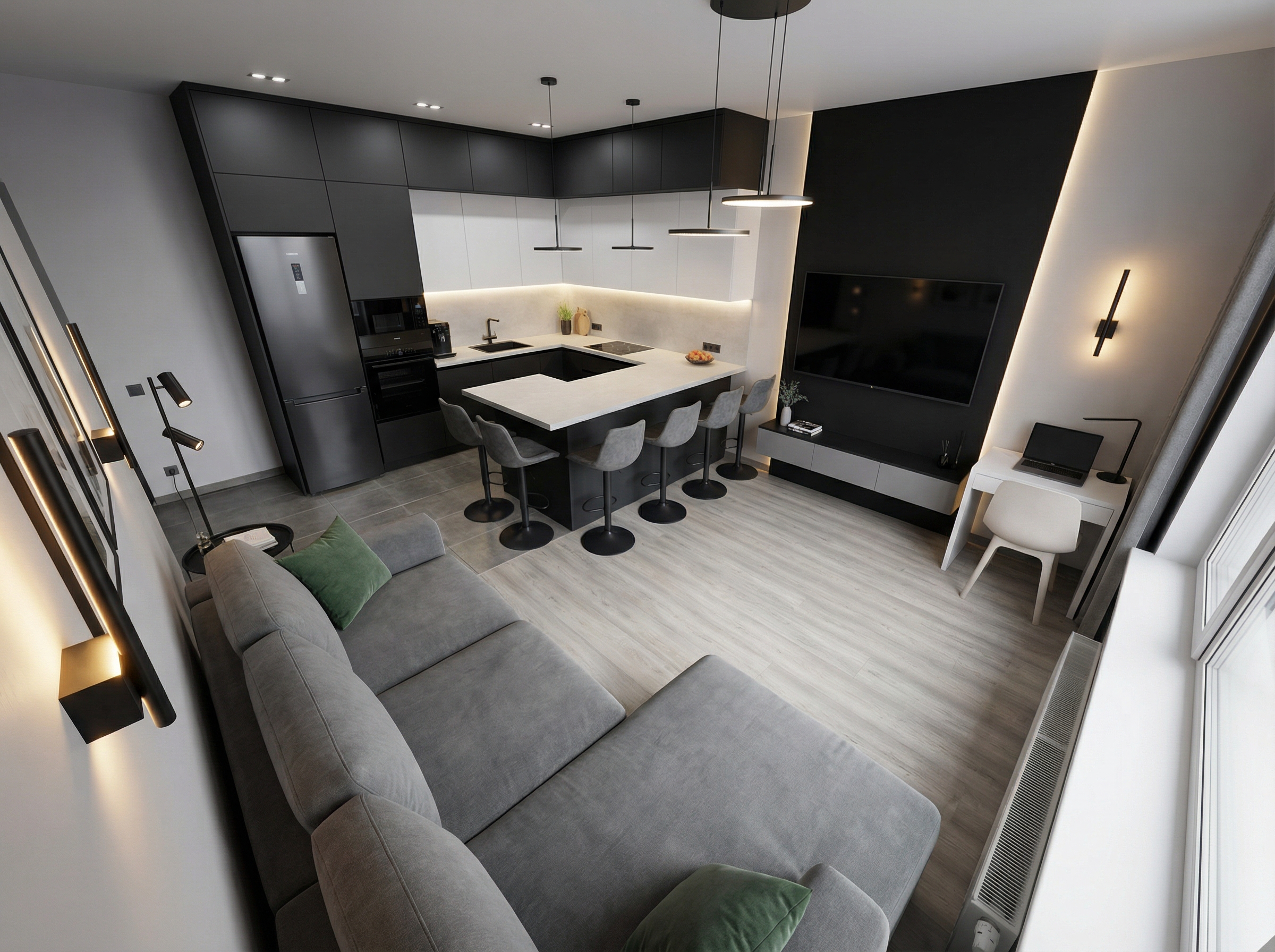 Дизайн гостиной в стиле Минимализм — фото интерьера от нейросети RoomGPT