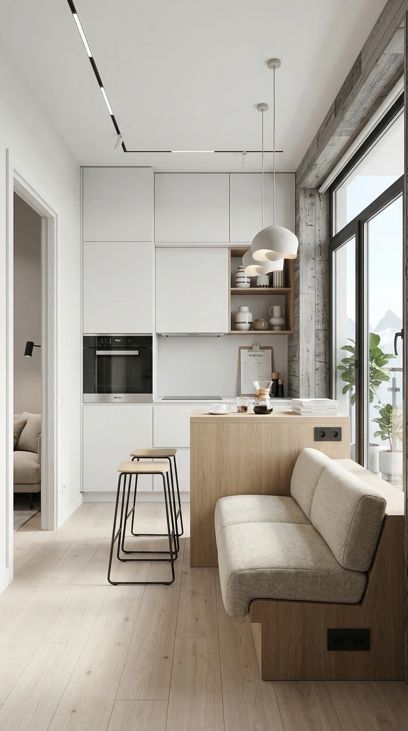 Дизайн кухни в стиле Сканди — фото интерьера от нейросети RoomGPT