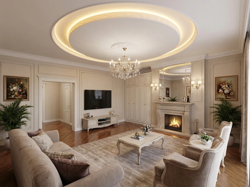 Дизайн интерьера в стиле Классика — Гостиная от нейросети RoomGPT