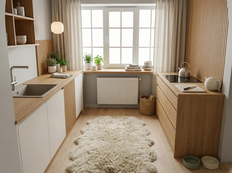 Дизайн интерьера в стиле Хюгге — Кухня от нейросети RoomGPT