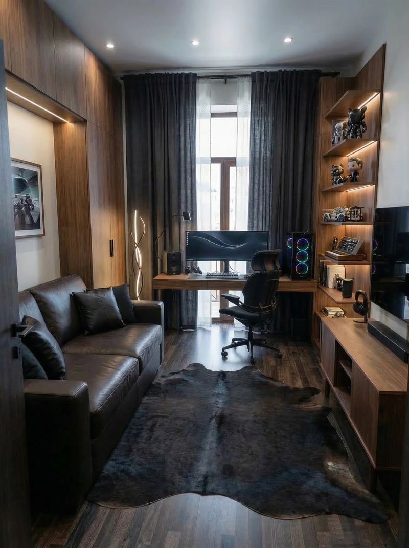 Дизайн гостиной в стиле Блэктэк — фото интерьера от нейросети RoomGPT