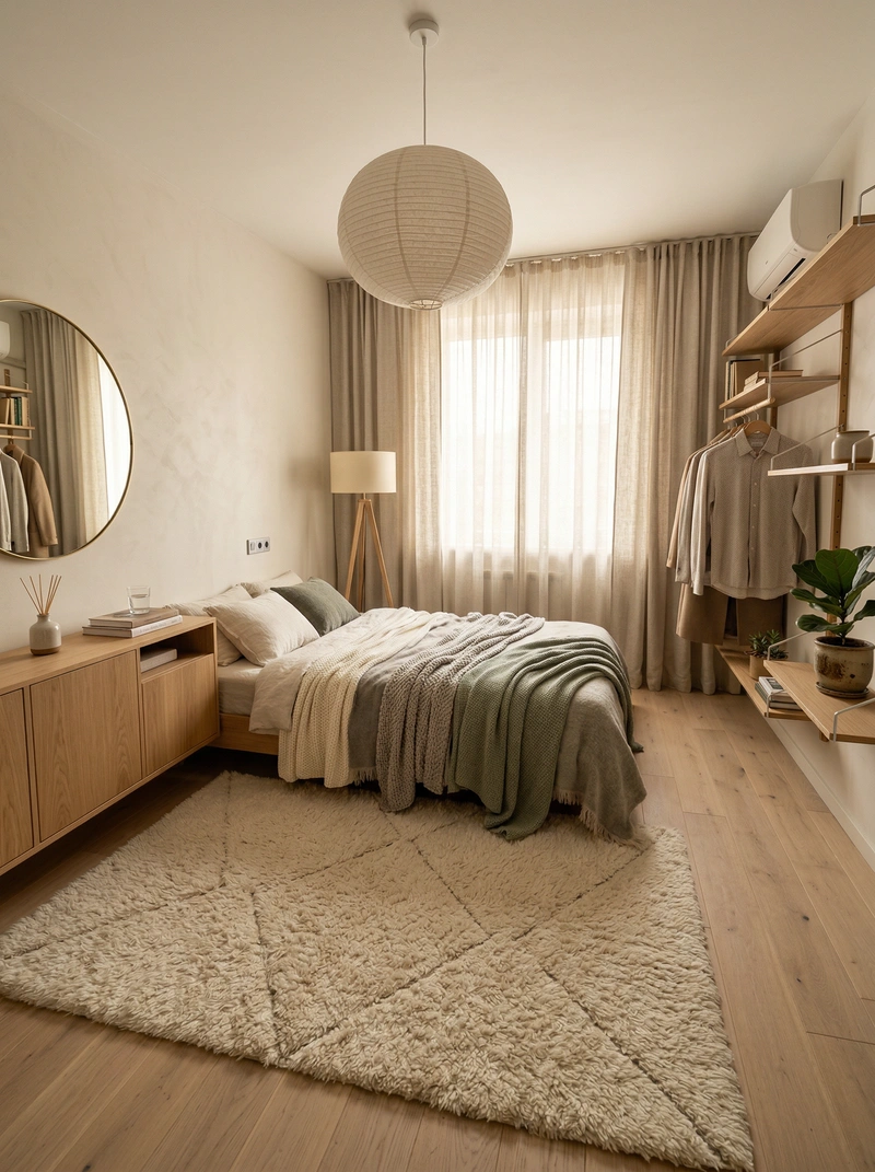 Дизайн интерьера в стиле Хюгге — Спальня от нейросети RoomGPT