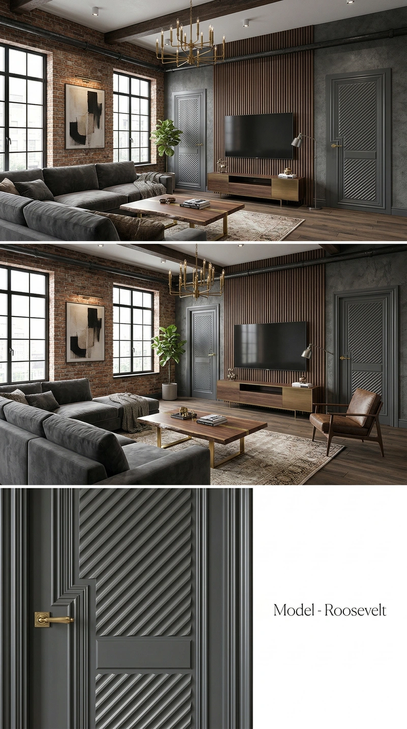 Дизайн гостиной в стиле Лофт — фото интерьера от нейросети RoomGPT