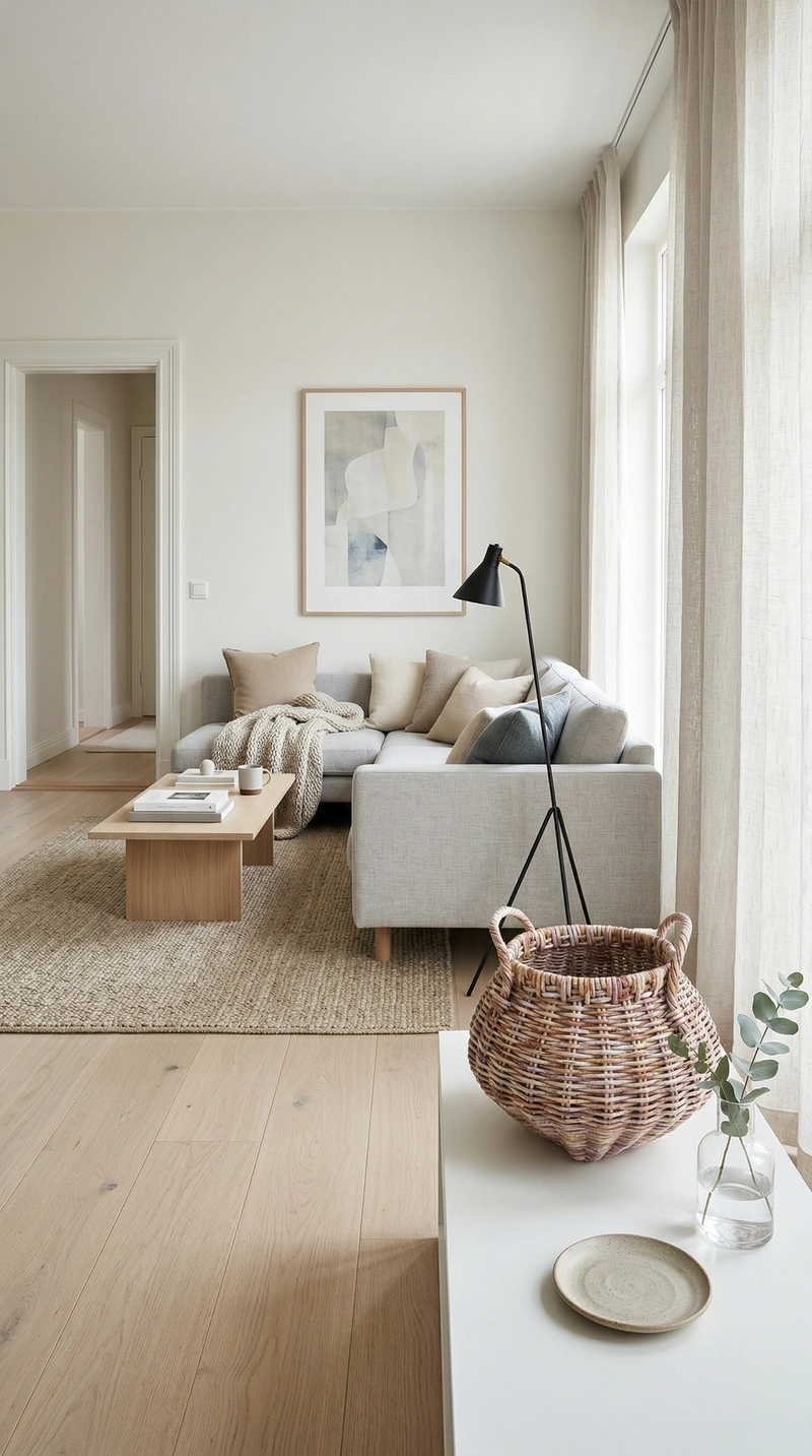 Дизайн гостиной в стиле Сканди — фото интерьера от нейросети RoomGPT