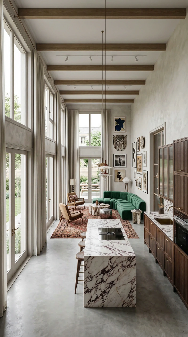 Дизайн гостиной в стиле Эклектика — фото интерьера от нейросети RoomGPT