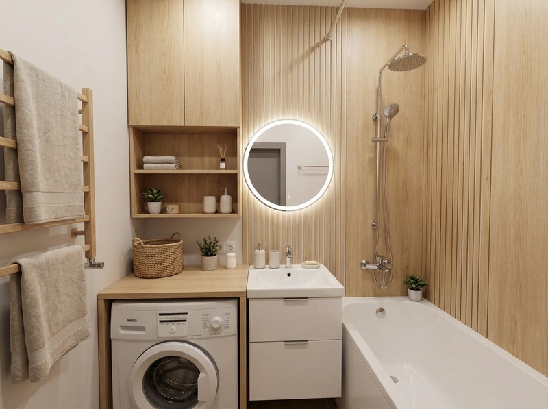 Дизайн интерьера в стиле Хюгге — Ванная от нейросети RoomGPT