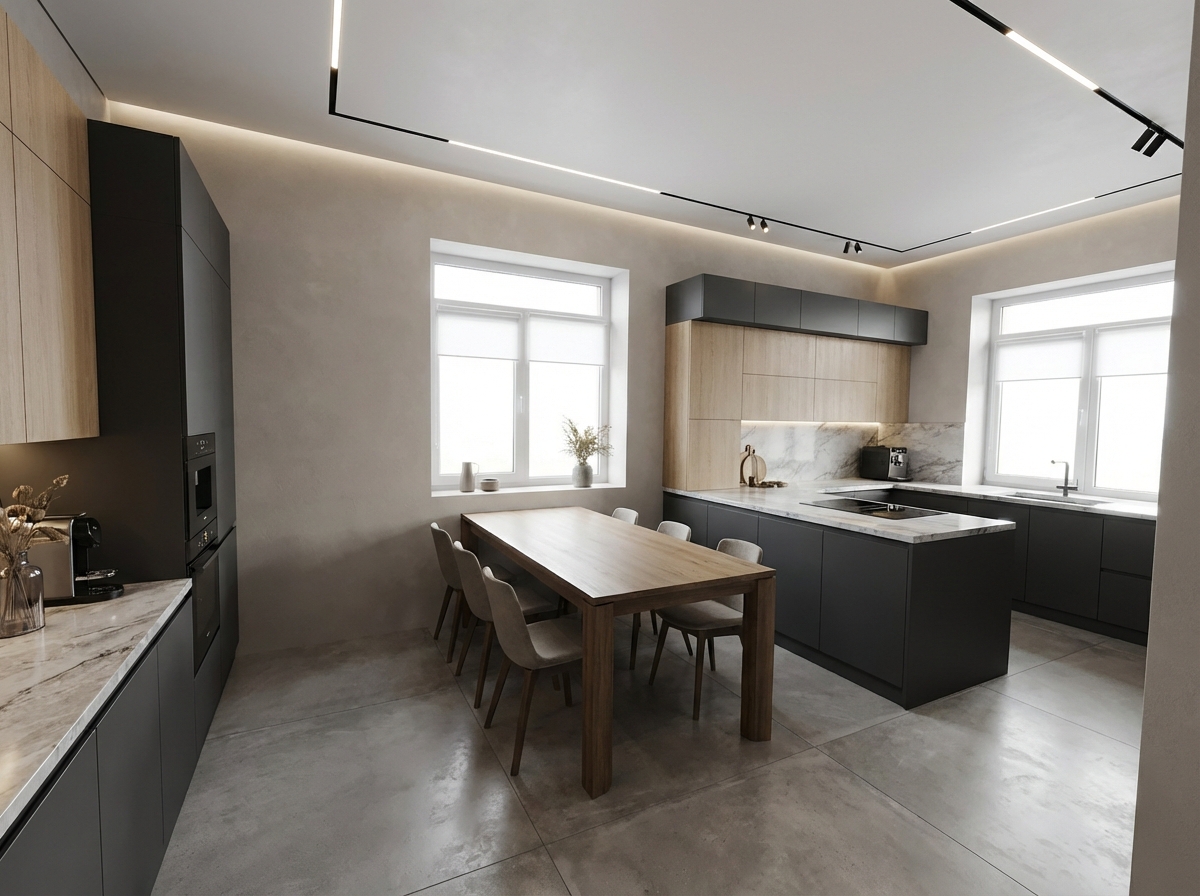 Дизайн кухни в стиле Минимализм — фото интерьера от нейросети RoomGPT