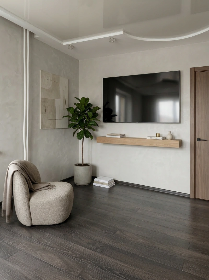 Дизайн интерьера в стиле Минимализм — Гостиная от нейросети RoomGPT