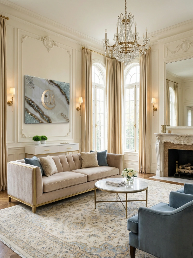 Дизайн интерьера в стиле Классика — Гостиная от нейросети RoomGPT