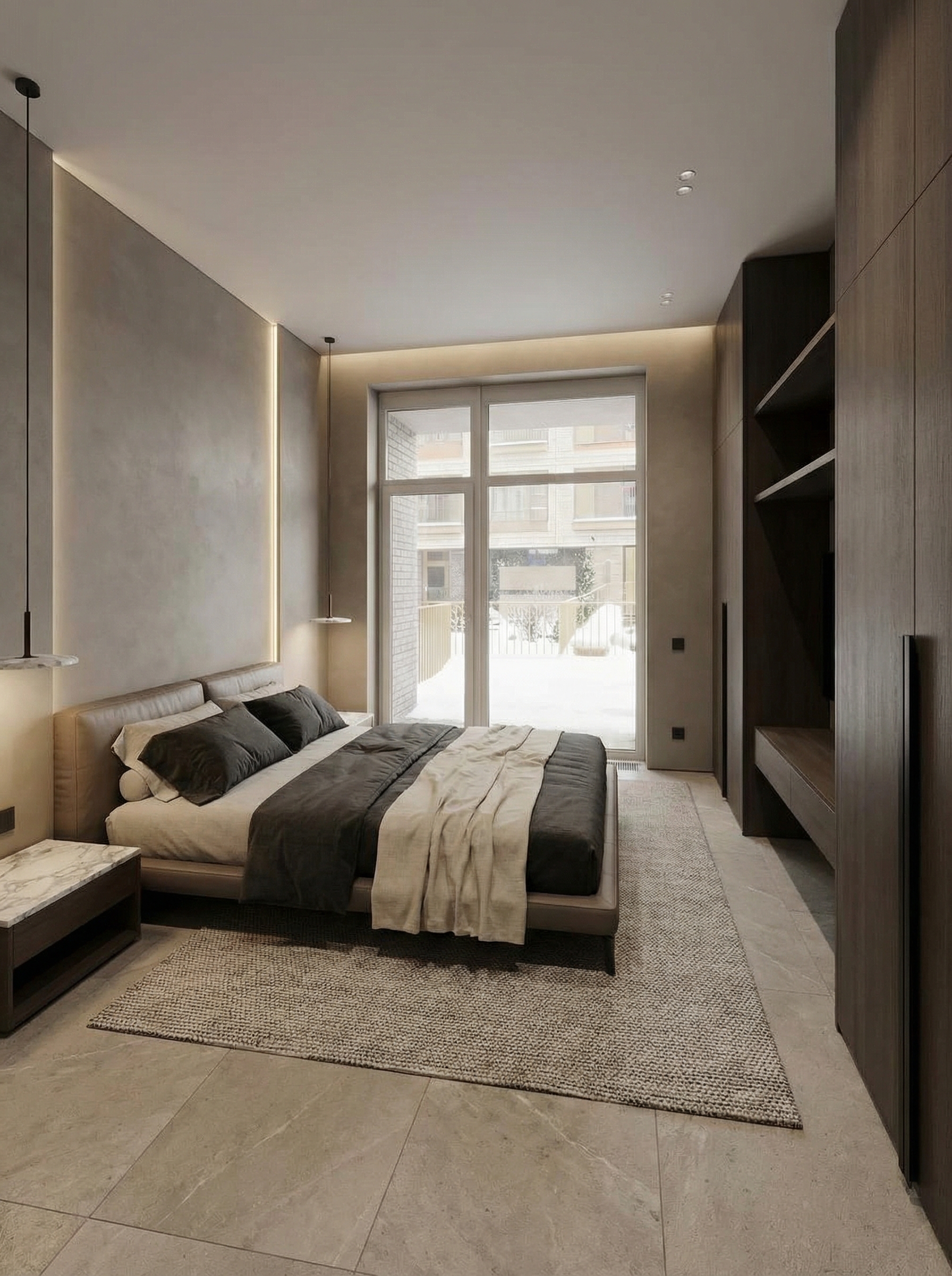 Дизайн спальни в стиле Минимализм — фото интерьера от нейросети RoomGPT