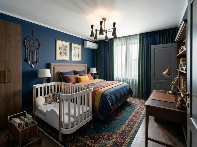 Дизайн детской в стиле Британский — фото интерьера от нейросети RoomGPT