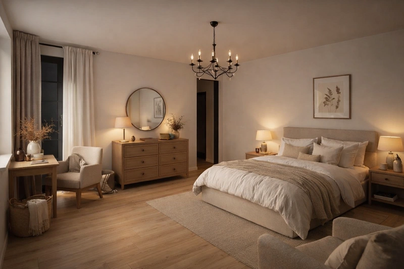 Дизайн интерьера в стиле Хюгге — Спальня от нейросети RoomGPT