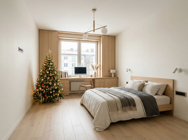 Дизайн интерьера в стиле Сканди — Спальня от нейросети RoomGPT